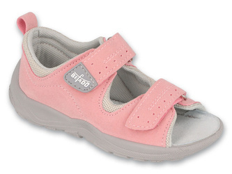 Sandały dziecięce dziewczęce na rzepy skórzana wkładka Befado 721P002