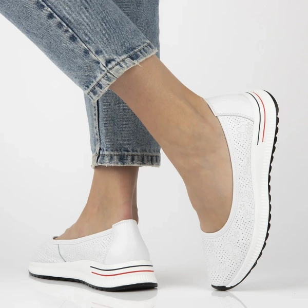 Baleriny damskie Filippo DP6719/26 białe baletki skórzane na platformie