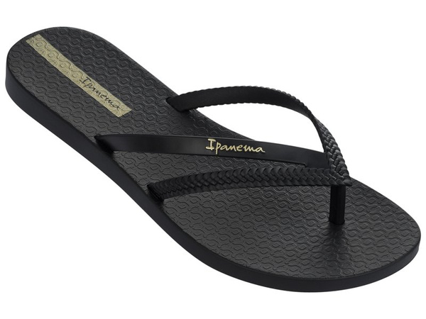 Klapki japonki damskie czarne basenowe plażowe Ipanema 82067 anatomic