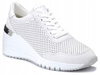 Sneakersy damskie Marco Tozzi 23500 buty na koturnie białe skórzane