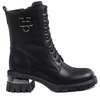 Buty zimowe damskie botki ocieplane skórzane czarne Loretta Vitale H2890