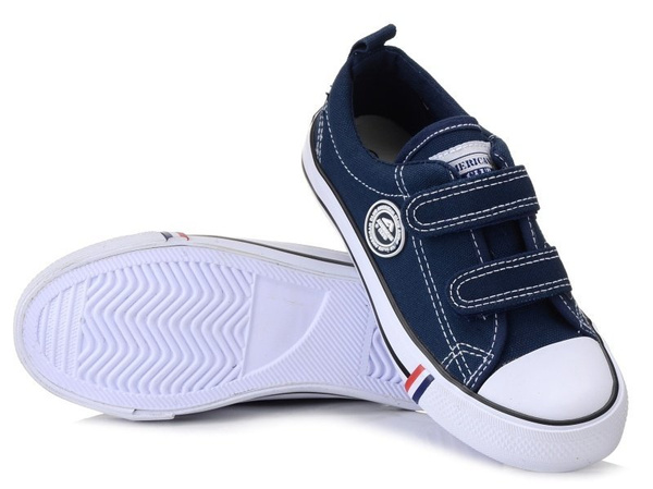 Trampki tenisówki dziecięce granatowe AMERICAN CLUB LH 35 na rzepy
