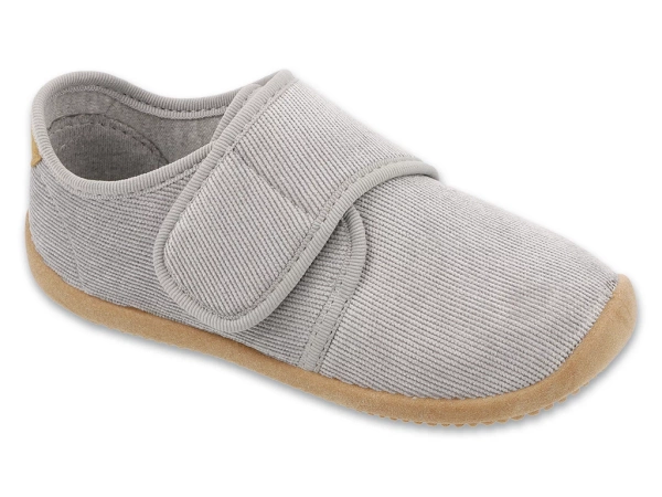 Kapcie dziecięce Barefoot do przedszkola na rzep szare Befado 904Y001