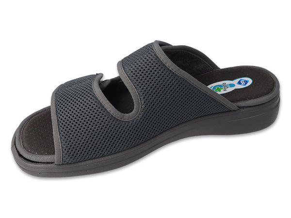 Kapcie męskie Dr Orto 083M002 pantofle domowe szerokie zdrowotne szare