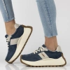 Sneakersy damskie niebieskie Filippo DP6785 buty na platformie skórzane