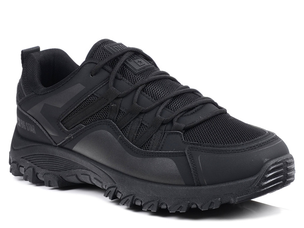 Buty męskie sportowe lekkie Big Star SS174277 sznurowane całe czarne