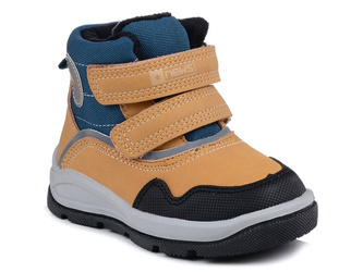 Buty zimowe dziecięce chłopięce ocieplane za kostkę na rzepy News 5250