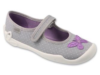 Kapcie dziecięce Befado 114Y556 dziewczęce baleriny domowe na rzepy