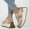 Sneakersy damskie beżowe  Filippo DP6785/25 buty na platformie skórzane