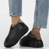 Sneakersy damskie czarne Filippo DP6058 półbuty skórzane na platformie