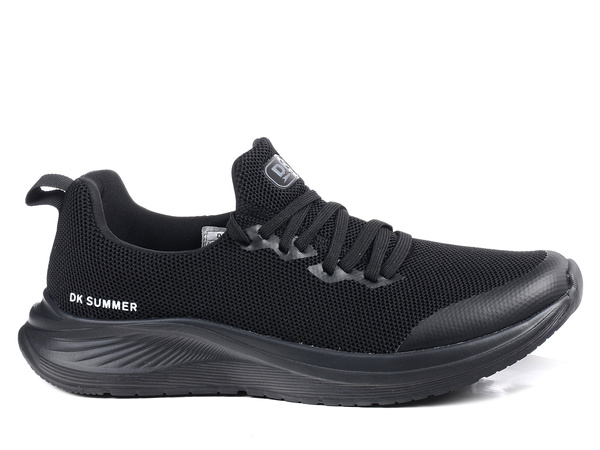 Buty sportowe męskie czarne DK Visa tekstylne wsuwane lekkie siatkowe