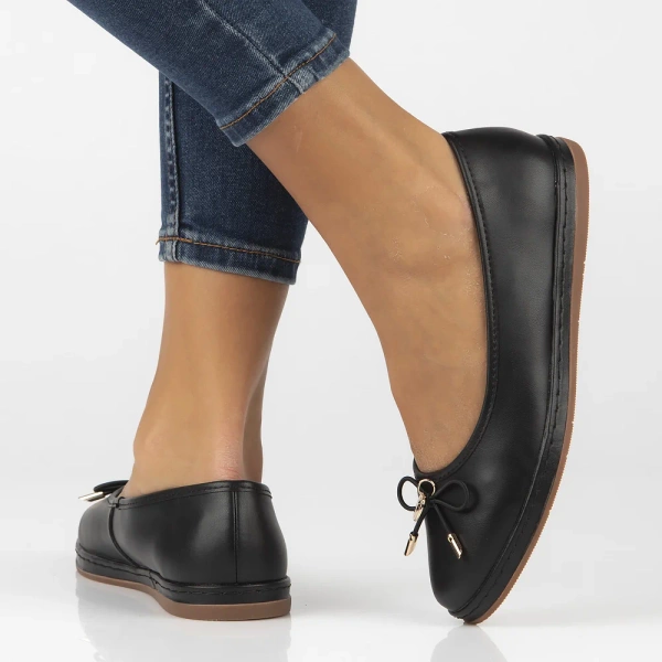 Baleriny damskie Filippo DP6856/26 baletki skórzane płaskie czarne