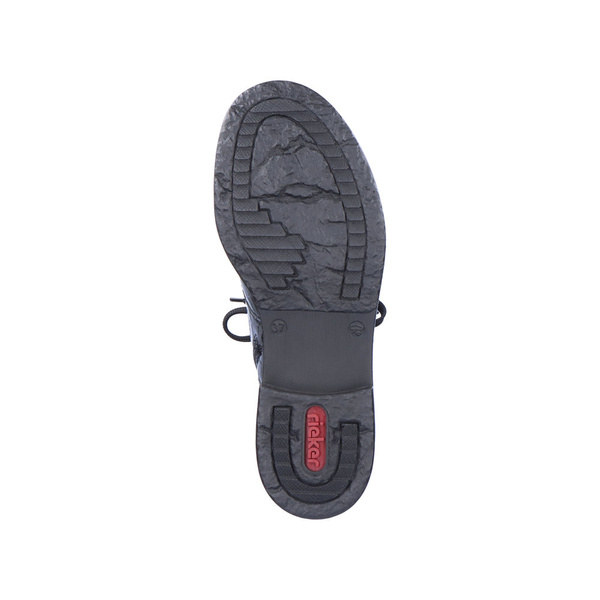 Botki damskie Rieker 71205 ocieplane jesienne za kostkę lakierowane