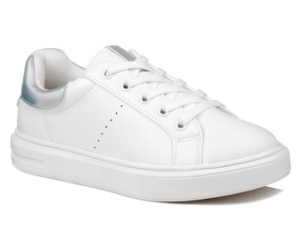 Sportowe buty dziecięce dziewczęce sznurowane białe Wojtyłko 5A24395B