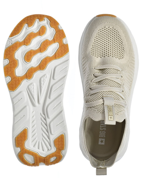 Sneakersy damskie beżowe Big Star RR274A133 sportowe tekstylne lekkie