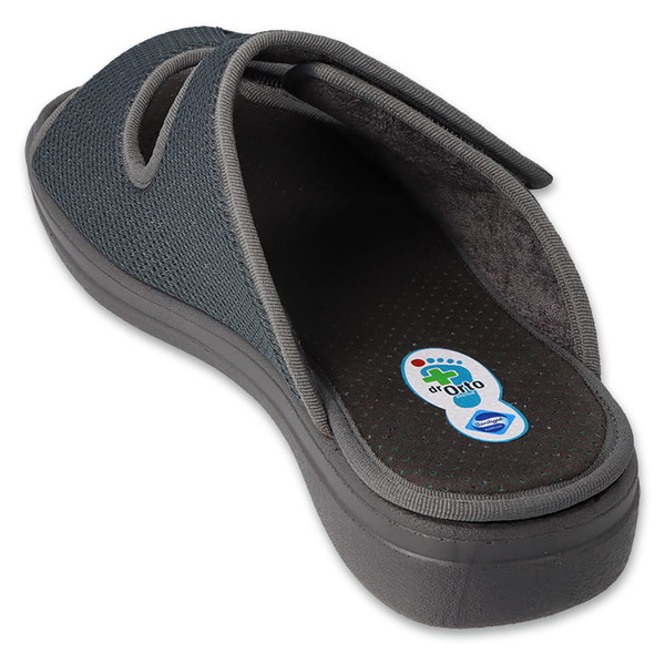 Kapcie męskie Dr Orto 083M002 pantofle domowe szerokie zdrowotne szare