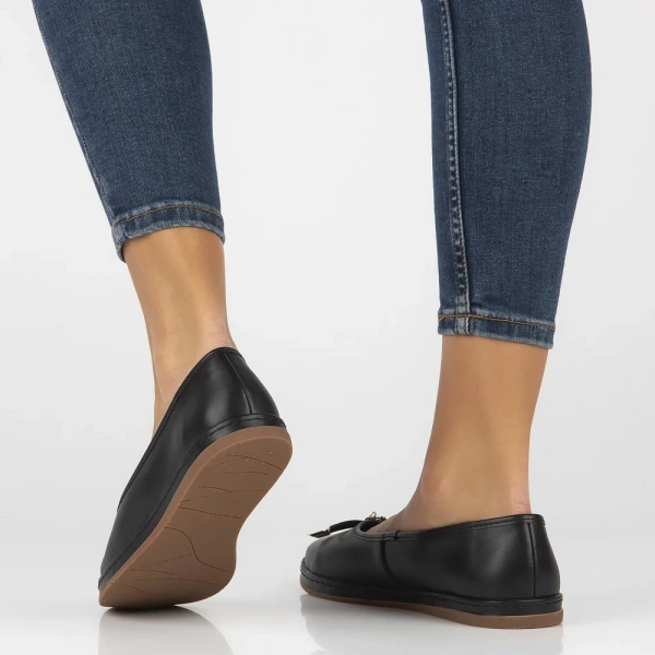 Baleriny damskie Filippo DP6856/26 baletki skórzane płaskie czarne