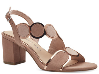 Sandały damskie beżowe Marco Tozzi 28347 eleganckie weselne na obcasie