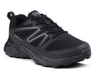 Buty trekkingowe męskie czarno-szare DK 11121 niskie impregnowane