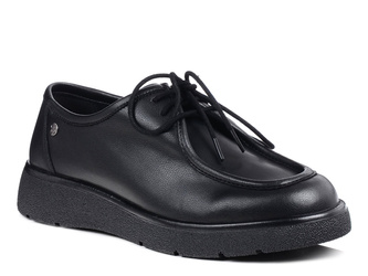 Półbuty damskie czarne Maciejka 7189 skórzane sznurowane na platformie