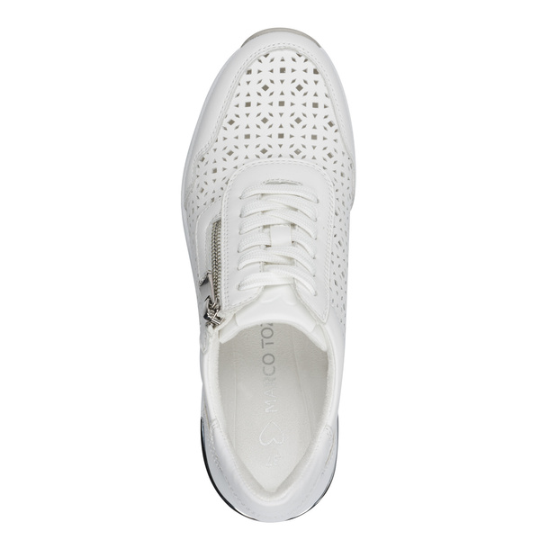 Sneakersy damskie Marco Tozzi 23501 buty na koturnie białe skórzane