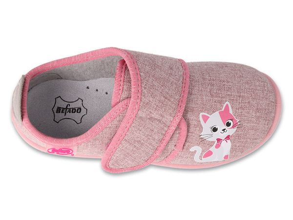 Kapcie barefoot dziewczęce Befado 902X041 dziecięce do przedszkola  rzep