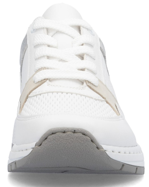 Buty sportowe Rieker N6502-80 sneakersy damskie skórzane białe 