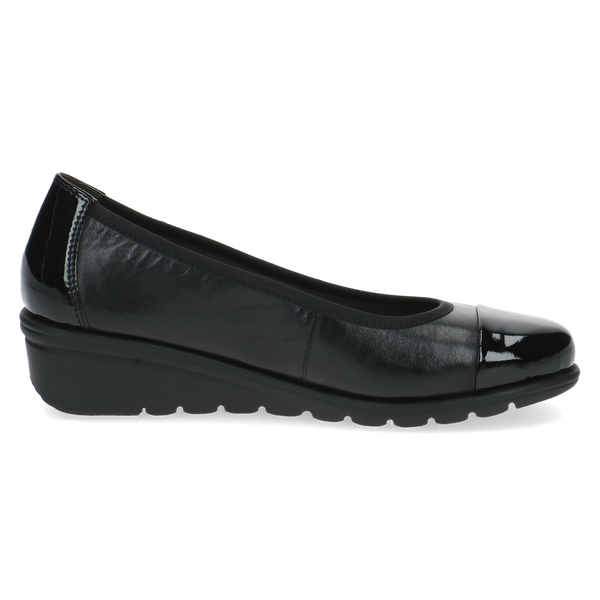 Buty damskie czarne Caprice 9-22100-41 czółenka baleriny skórzane 