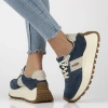 Sneakersy damskie niebieskie Filippo DP6785 buty na platformie skórzane
