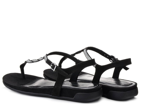 Japonki damskie czarne Marco Tozzi 2-28409-26 na sprzączkę wygodne