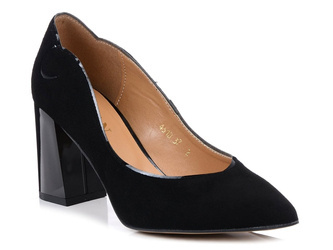 Buty damskie szpilki skórzane zamsz Sagan 4610