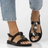Sandały damskie czarne Filippo DS6885/25 buty na lato płaskie lekkie