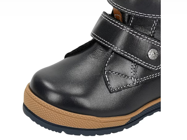 Buty zimowe dziecięce Bartek 8800456 ocieplane wełną chłopięce skórzane