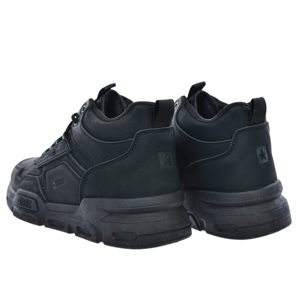Buty sportowe męskie całe czarne Big Star SS174282 za kostkę wysokie