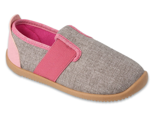 Kapcie dziecięce barefoot Befado 901X014 dziewczęce do przedszkola szare