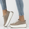 Sneakersy damskie beżowe Filippo DP6795/26 buty na platformie skórzane