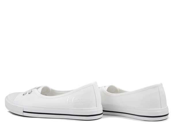 Tenisówki damskie białe Lee Cooper 1791 baleriny wsuwane tekstylne
