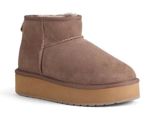 Śniegowce damskie brąz Emu Australia platforma Stinger Micro Flatform