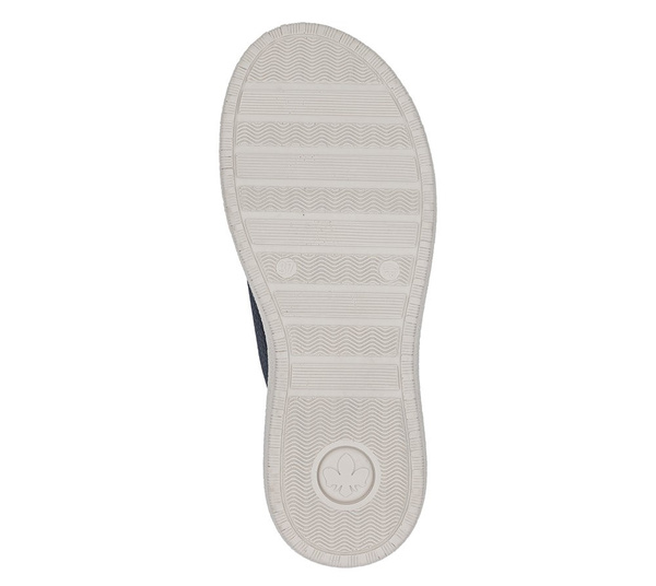 Półbuty damskie granatowe Rieker 50965-14 sportowe skórzane na zamek