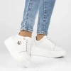 Sneakersy damskie całe białe Filippo DP6058/25 na platformie skórzane