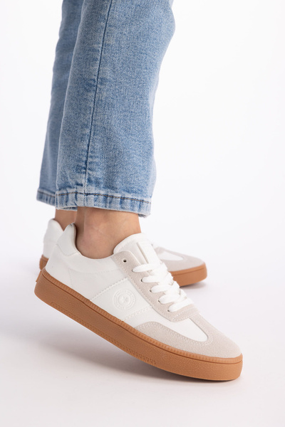 Sneakersy damskie białe Big Star RR274804 sportowe sznurowane wygodne