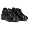 Półbuty damskie sneakersy na koturnie skórzane czarne Filippo DP6352/24