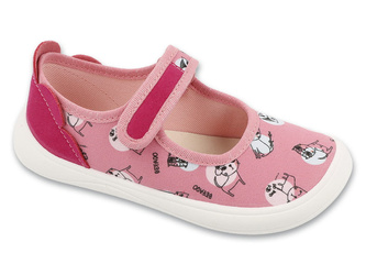 Kapcie dziewczęce barefoot Befado 143X003 dziecięce do przedszkola rzep