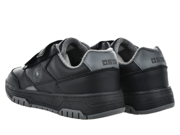 Buty dziecięce Big Star OO374096 chłopięce czarne skórzane na rzepy
