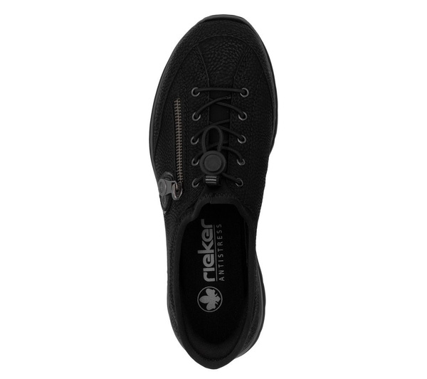 Półbuty damskie Rieker L32F1 sneakersy sportowe czarne skórzane wygodne