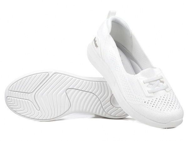 Buty damskie Lee Cooper 3201L sportowe wsuwane ażurowe wygodne białe