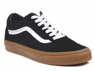 Trampki damskie czarne Vans Old Skool skórzane sznurowane niskie