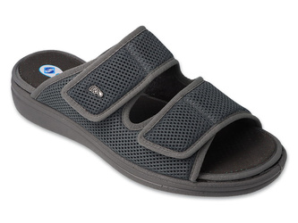 Kapcie męskie Dr Orto 083M002 pantofle domowe szerokie zdrowotne szare