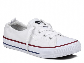 Trampki białe damskie Lee Cooper 3296L tekstylne niskie klasyczne z gumą