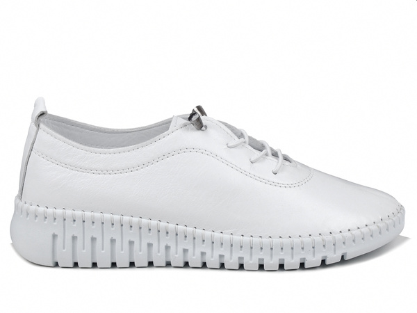 Półbuty damskie całe białe T.Sokolski OG 4000 skórzane wygodne wsuwane